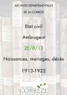 Naissances, mariages, décès (1913-1922).