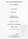 Répertoire chronologique : 10 janvier 1887-4 mai 1894