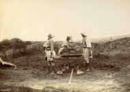 Collecte de terre pour fabrication de matériaux de construction.