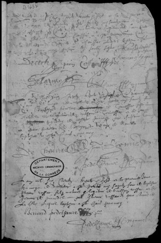 Baptêmes, mariages, sépultures (1637-1669)