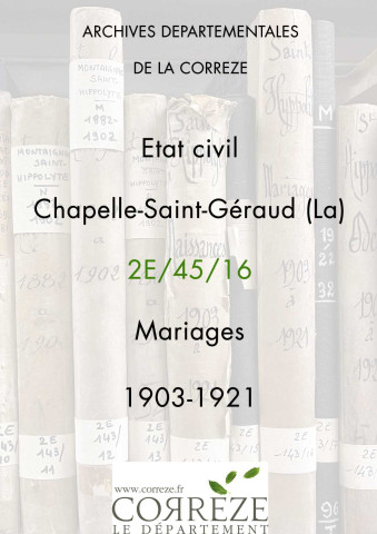 Mariages (1903-1921).