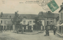 Neuvic : "La Corrèze illustrée - Neuvic. - Place Gambetta et fontaine de la République".