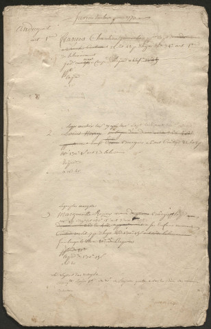 Relevé de l'arpentement général des fonds, [canevas]. 1770