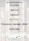 Naissances, mariages, décès (1823-1832)