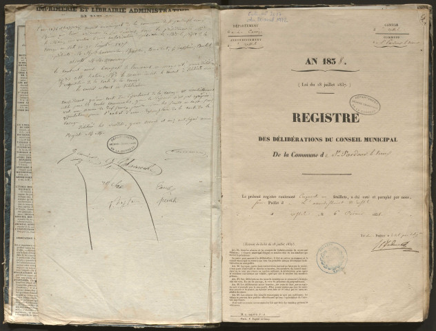 Délibérations du conseil municipal. 08 décembre 1839-27 février 1876