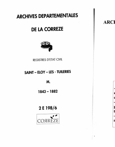 Mariages (1843-1882)