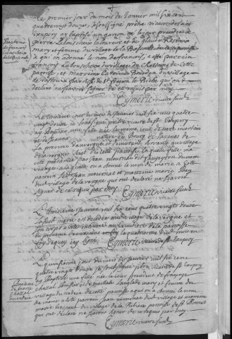 Baptêmes, mariages, sépultures (1691-1700)