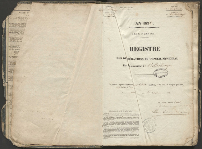 Délibérations du conseil municipal. 18 mai 1838-11 mai 1873