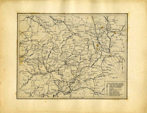 La Corréze : limites géographiques, cours d'eau, réseau routier et ferroviaire.