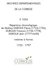Répertoires chronologiques : 1725-An XII
