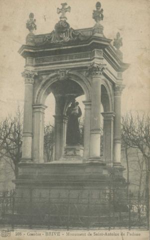Brive-la-Gaillarde : "208 - Corrèze - Brive - Monument de Saint-Antoine de Padoue".