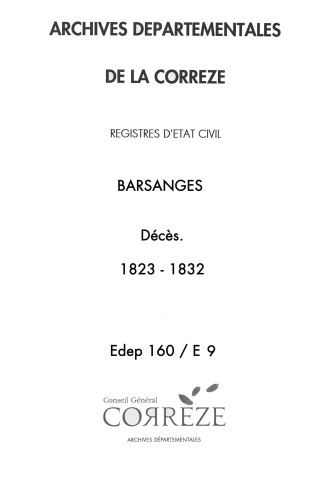Décès (1823-1832)