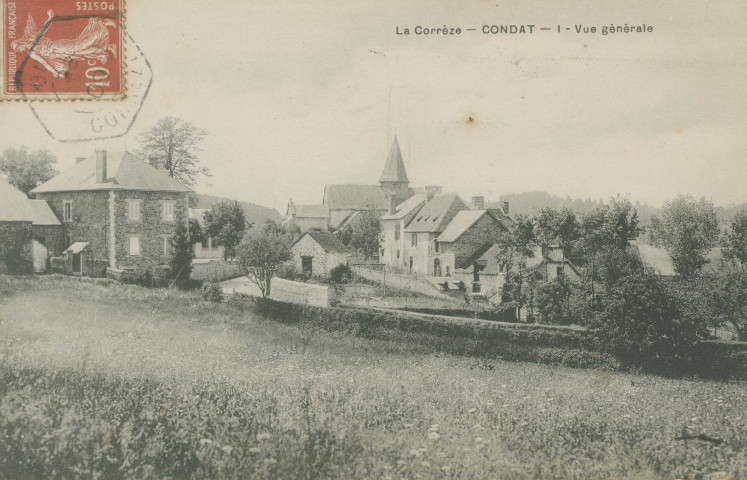 Condat-sur-Ganaveix : "La Corrèze - Condat - 1 - Vue générale".