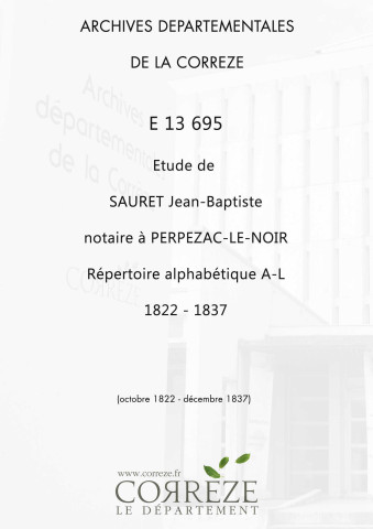 Répertoire alphabétique : A-L