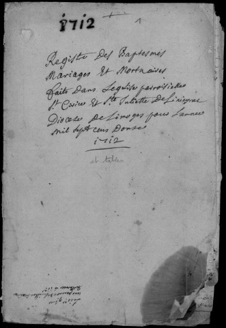Baptêmes, mariages, sépultures et tables (1712-1740)