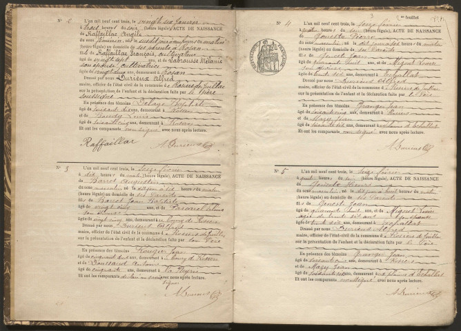 Naissances (1903-1922).