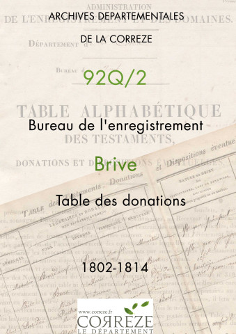 Table des donations