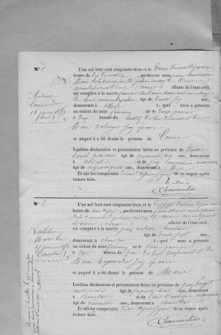 Naissances, mariages, décès (1853-1862)