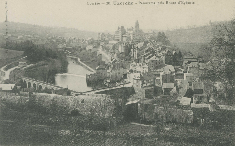 Uzerche : "Corrèze - 30. Uzerche - Panorama pris route d'Eyburie".