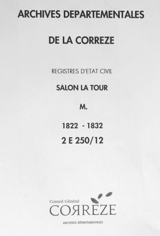 Mariages (1822-1832)
