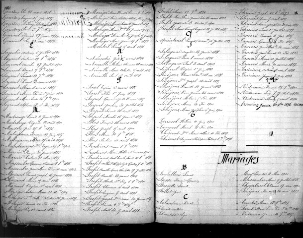 Tables décennales des décès (1883-1892)