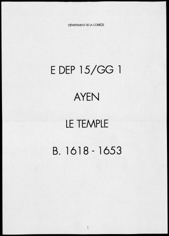 Baptêmes (1618-1653)