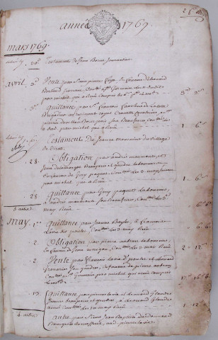 Répertoire chronologique : 30 mars 1769-30 fructidor an III
