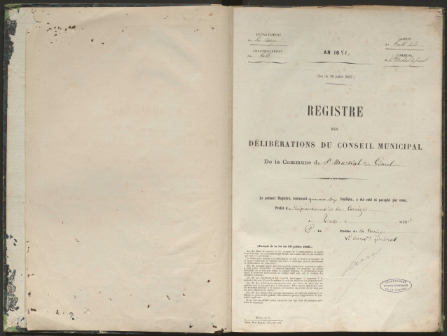 Délibérations du conseil municipal. 15 décembre 1881-20 mai 1888