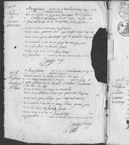 Naissances, mariages, décès (1803-1812)