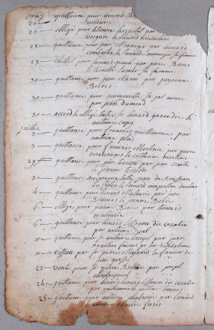 Répertoire chronologique : mai 1763-thermidor an VIII