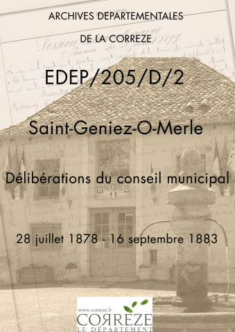 Délibérations du conseil municipal. 28 juillet 1878-16 septembre 1883