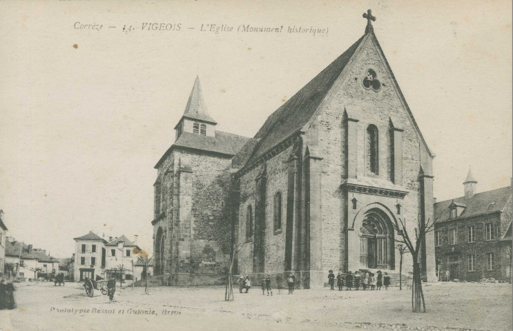 Vigeois : "Corrèze - 14. Vigeois - L'église (monument historique)".