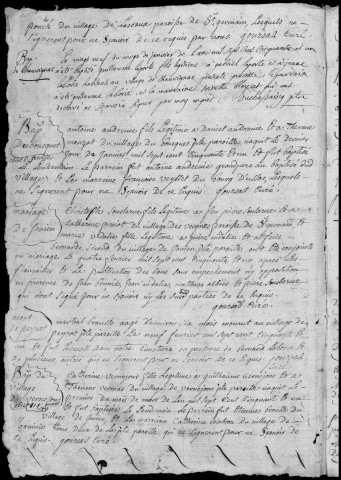 Baptêmes, mariages, sépultures (1751-1792)