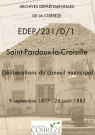Délibérations du conseil municipal. 9 septembre 1877-26 août 1883