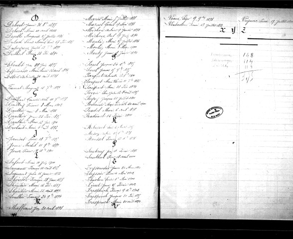 Tables décennales des décès (1893-1902)