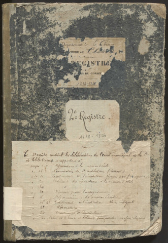Délibérations du conseil municipal. 13 mai 1838-07 septembre 1856