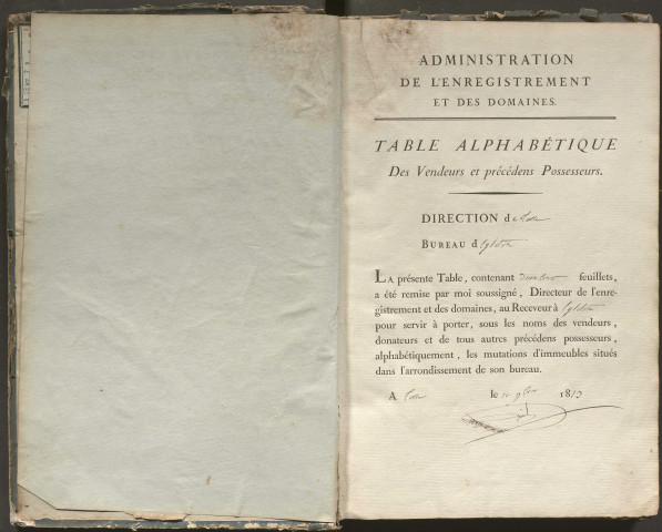 Table des vendeurs