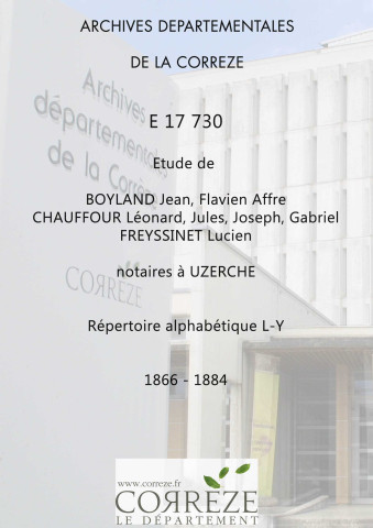 Répertoire alphabétique : L-Z