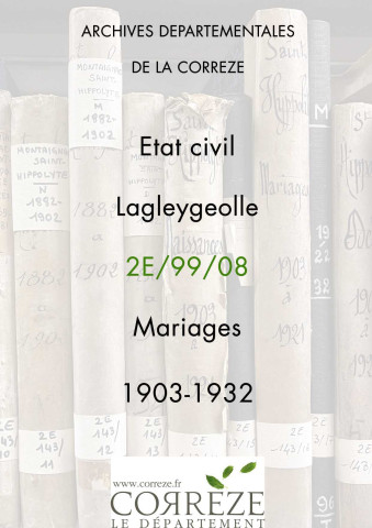Mariages (1903-1932).