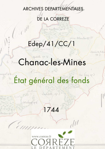 État général des fonds. 1744
