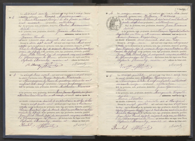 Décès (1922-1932).