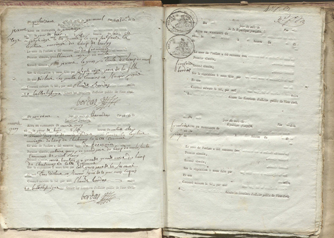 Naissances, mariages, décès (1803-1812)