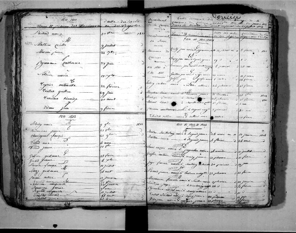 Tables décennales des mariages (1803-1812)