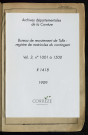 Classe 1909 : matricules 1001 à 1500.