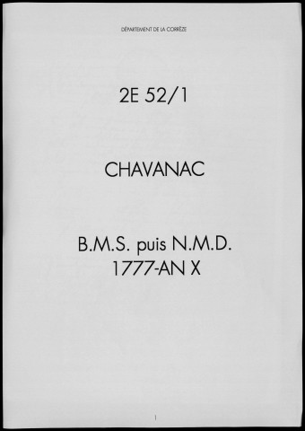 Baptêmes, mariages, sépultures puis naissances, mariages, décès (1777-1802)