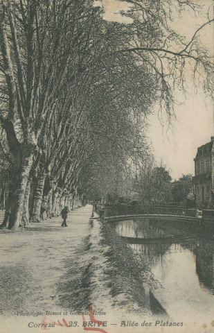 Brive-la-Gaillarde : "Corrèze - 25. Brive - Allée des platanes".
