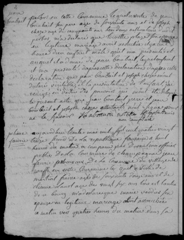 Naissances, mariages, décès (1793-1802)