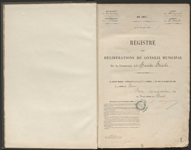 Délibérations du conseil municipal. 10 juin 1888-07 octobre 1923