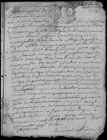 Naissances, mariages, décès (1793-1802)