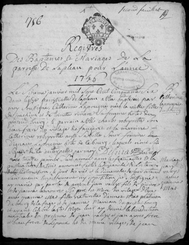 Baptêmes, mariages, sépultures (1756-1776)